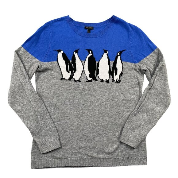 Talbots Sweaters - Talbots Sweater Womens Large Penguin Blue Grey Colorblock Pullover